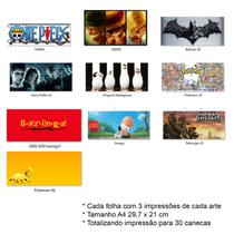 Kit Impressão Folha Sublimática Canecas Animes E Desenhos A4 Kit Impressão Folha Sublimática Canecas Animes E Desenhos A4