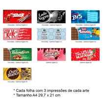Kit Impressão Sublimática faça você mesmo Tema Chocolates
