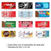 Kit Impressão Sublimática faça você mesmo Tema Chocolates