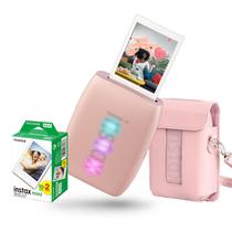 Kit Impressora Instax Mini Link 3 Branca + Filme 20 Poses + Case De Couro