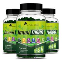 Kit Imuni Turbo 800mg (Vitamina C, E, D3, Própolis, Zinco) 3 Potes 60 Capsulas Cada - Flora Nativa Kit Imuni Turbo 800mg (Vitamina C, E, D3, Própolis, Zinco) 3 Potes 60 Capsulas Cada - Flora Nativa