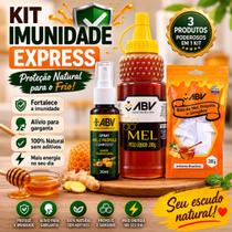 Kit Imunidade ABV Mel Puro 280g + Spray Própolis 30ml + Bala Gengibre 38g Kit Imunidade ABV Mel Puro 280g + Spray Própolis 30ml + Bala Gengibre 38g