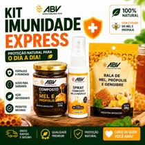 Kit Imunidade Natural ABV Mel Própolis Spray Garganta Bala Gengibre Kit Imunidade Natural ABV Mel Própolis Spray Garganta Bala Gengibre