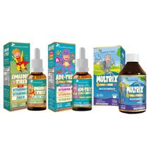 Kit Imunidade Vitamínico Imunitrix + ADE-Trix + Multrix 30ml KIT:Imunitrix + ADE-Trix + MultrixSabor:Morango + Laranja