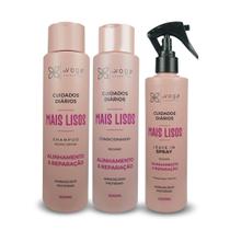 Kit In Voga Mais Lisos Shampoo, Condicionador e Leavein para Hidratação e Brilho
