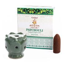 Kit Incensário Indiano Cascata Verde e Incenso Patchouli Kit Incensário Indiano Cascata Verde e Incenso Patchouli