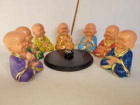 Kit Incensário Monges de resina e boa qualidade, coloridos,8cm de altura cada monge!