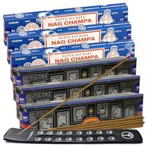 Kit Incenso 3 Nag Champae 3 Super Hit + Suporte de Incenso Régua
