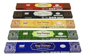Kit Incenso Darshan Massala Nag Champa 5 Caixas 50 Varetas