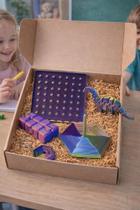 Kit Inclusão Educacional com Geoplano 3 Fidgets Sensorial Dino Articulado