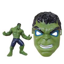 Kit Incrível Hulk Boneco + Máscara Boneco C/ Luz no Peito - Avengers