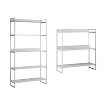 Kit Industrial Estante Guaecá 180x95 E Aparador 3 Prateleiras Córdoba 100x95 Branco Kit Industrial Estante Guaecá 180x95 E Aparador 3 Prateleiras Córdoba 100x95 Branco