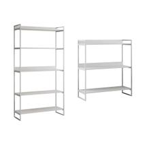 Kit Industrial Estante Guaecá 180x95 E Aparador 3 Prateleiras Córdoba 100x95 Branco Kit Industrial Estante Guaecá 180x95 E Aparador 3 Prateleiras Córdoba 100x95 Branco