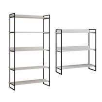 Kit Industrial Estante Guaecá 180x95 E Aparador Industrial 3 Prateleiras Córdoba 100x95 Preto/Branco Kit Industrial Estante Guaecá 180x95 E Aparador Industrial 3 Prateleiras Córdoba 100x95 Preto/Branco