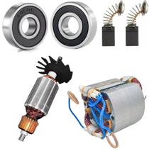 Kit Induzido + Bobina + Rolamento 608 + Rolamento 629 + Par Escova De Carvão Makita 4100nh - 110v