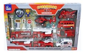 Kit Infanti Carrinhos De Bombeiro Á Fricção E Acessórios