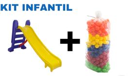 Kit infantil 100 bolinhas para piscina de bolinhas + 1 escogador médio azul c/ vermelho super divertido e resistente c/