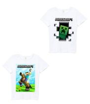 Kit Infantil 2 Camisetas Minecraft cor branca