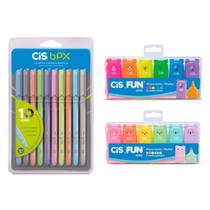 Kit Infantil 2 Marca Textos Fun + Estojo BPX 10 Cores Cis