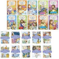 Kit Infantil 20 Minilivros Bíblicos - Clássicos da Bíblia + Aprendendo e Colorindo a Bíblia