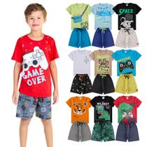 Kit Infantil 4 Peças De Roupas Menino Infantil 4 Conjuntos de verão 2 Camisetas 2 bermudas shorts Masculino Kit Infantil 4 Peças De Roupas Menino Infantil 4 Conjuntos de verão 2 Camisetas 2 bermudas shorts Masculino