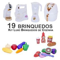 Kit Infantil Air Fryer Batedeira Fruta Cafeteira 19pç