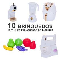 Kit Infantil Air Fryer Batedeira Frutas Cafeteira 10pç - Zuca Toys