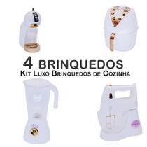 Kit Infantil Air Fryer Batedeira Liquidificador Cafeteira 4p