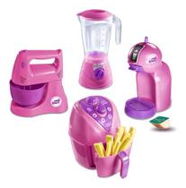 Kit Infantil Air Fryer Batedeira Liquidificador Cafeteira