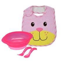 Kit Infantil Alimentação Com Bowl, 2 Talheres E Babador