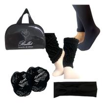 Kit Infantil Ballet Rede + Bolsa + Faixa + Polaina + Meia