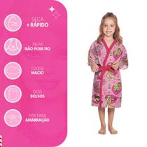 Kit Infantil Barbie Roupão + Toalha + Almofada + Boneca