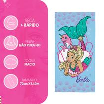 Kit Infantil Barbie Roupão + Toalha + Manta de Sofá + Boneca