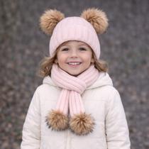 Kit Infantil Bebê Touca Cachecol Pompom Lã Inverno Frio Kit Infantil Bebê Touca Cachecol Pompom Lã Inverno Frio