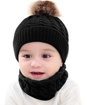 Kit Infantil Bebê Touca Pompom Gorro Cachecol Gola Lã Invern Kit Infantil Bebê Touca Pompom Gorro Cachecol Gola Lã Invern
