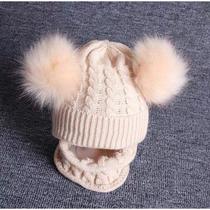 Kit Infantil Bebê Touca Pompom Gorro Cachecol Gola Lã Inverno De Frio Menino Menina Cor:Bege Kit Infantil Bebê Touca Pompom Gorro Cachecol Gola Lã Inverno De Frio Menino Menina Cor:Bege