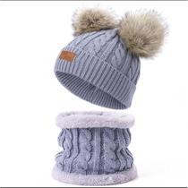 Kit Infantil Bebê Touca Pompom Gorro Cachecol Gola Lã Inverno De Frio Menino Menina Cor:Cinza Kit Infantil Bebê Touca Pompom Gorro Cachecol Gola Lã Inverno De Frio Menino Menina Cor:Cinza