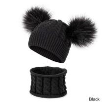 Kit Infantil Bebê Touca Pompom Gorro Cachecol Gola Lã Inverno De Frio Menino Menina