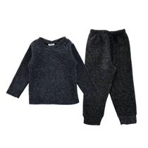 Kit Infantil Blusa Básica Boucle + Calça Boucle com Punho - Preto 01 - 10