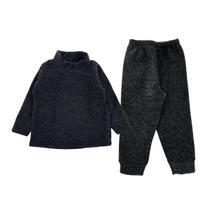 Kit Infantil Blusa Boucle Gola Alta + Calça Boucle com Punho - Preto 01 - 8 Kit Infantil Blusa Boucle Gola Alta + Calça Boucle com Punho - Preto 01 - 8