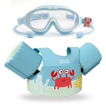 Kit Infantil Boia Colete Salva Vidas e Óculos Natação Criança Piscina e Praia