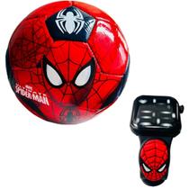 KIT Infantil Bola + Relógio Homem Aranha Preto Smactudo