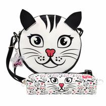 Kit Infantil Bolsa e Estojo Gatinho, Magicc Bolsas