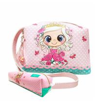 Kit Infantil Bolsa e Estojo Princesinha Com Borboletas, Magicc Bolsas