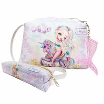 Kit Infantil Bolsa e Estojo Sereia Com Unicórnio, Magicc Bolsas