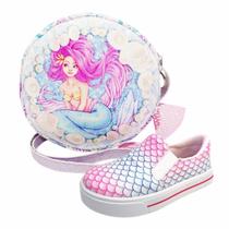 Kit Infantil Bolsa e Tênis Sereia, Magicc Kids Kit Infantil Bolsa e Tênis Sereia, Magicc Kids