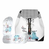 Kit Infantil Bolsa Juvenil Feminino Mochila Chinelo Menina Moto Magicc Kit Infantil Bolsa Juvenil Feminino Mochila Chinelo Menina Moto Magicc