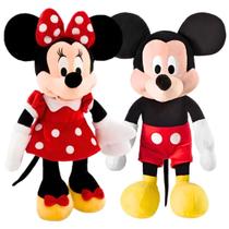 Kit Infantil Bonecos De Pelúcia Mickey e Minnie 33cm Original 100% Em Poliéster Hipoalergênicos