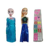 Kit Infantil Brinquedos Bonecas Frozen com Sapatos