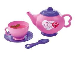 Kit Infantil Bule com Xícara Pires e Colheres c/ 4Pcs